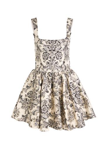 Guinevere Bustier floral-jacquard woven mini dress by ALICE+OLIVIA