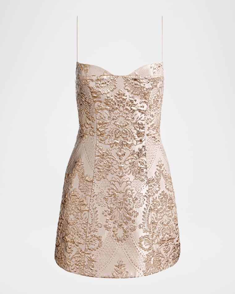 Hallie Peekaboo Metallic Mini Dress by ALICE+OLIVIA