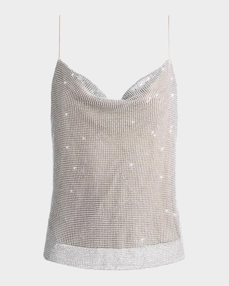 Harmon Crystal Chainmail Slip Tank Top by ALICE+OLIVIA