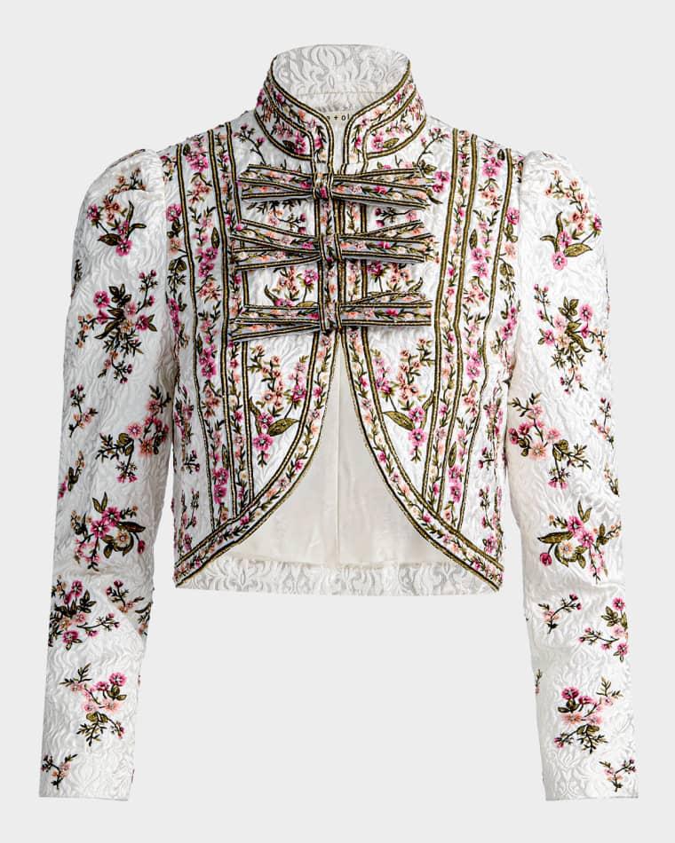 Ilaria Embroidered Cropped Jacket by ALICE+OLIVIA