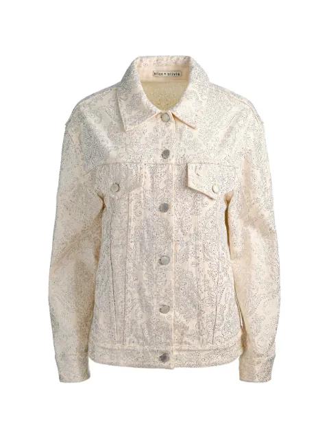 Jeff crystal-embellished denim jacket by ALICE+OLIVIA