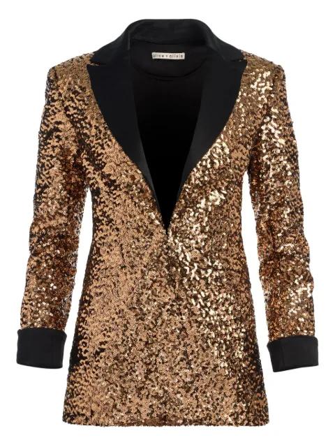 Justin sequin roll-cuff blazer by ALICE+OLIVIA