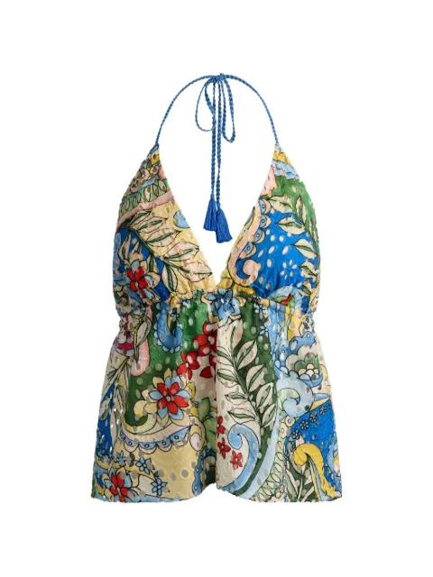 Karolina floral-print halter top by ALICE+OLIVIA