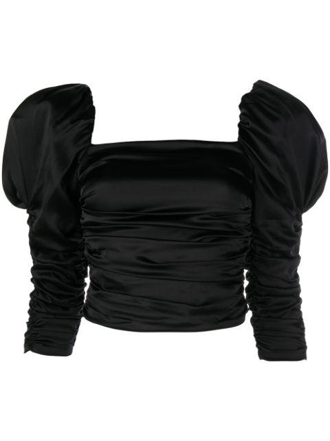 Katrice ruched puff-sleeve top by ALICE+OLIVIA