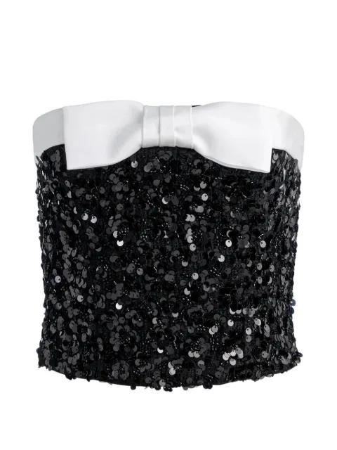 Katya embellished bow-detail top by ALICE+OLIVIA