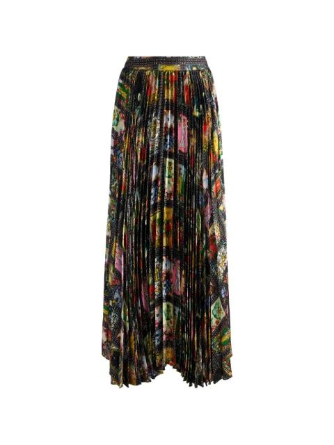 Katz pleated printed maxi skirt by ALICE+OLIVIA