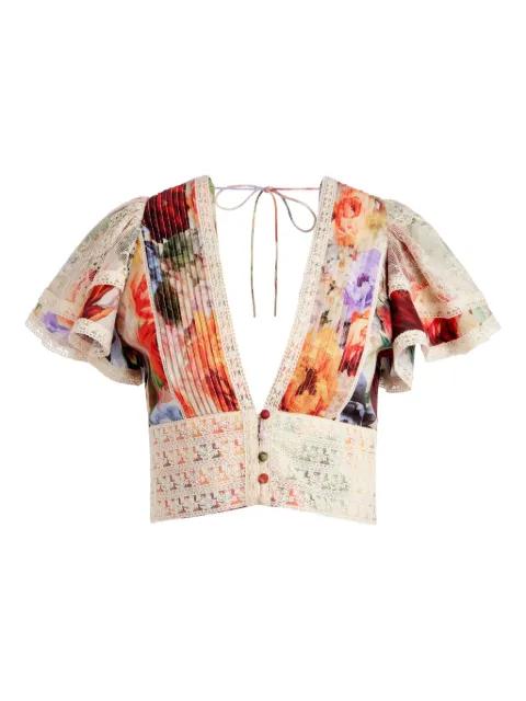 Keeley floral-print blouse by ALICE+OLIVIA
