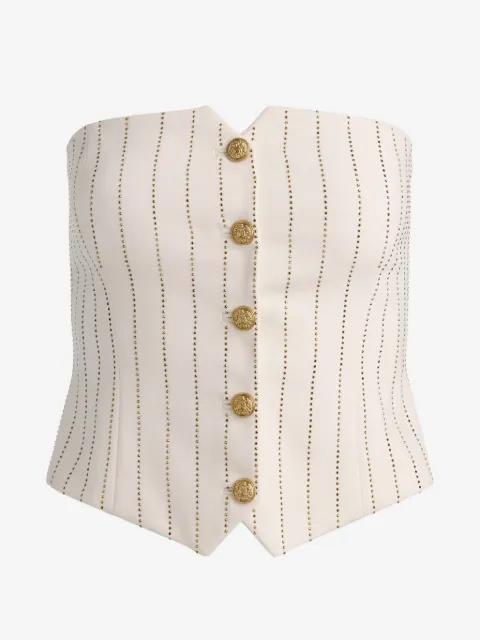 Kelcey embellished strapless top by ALICE+OLIVIA