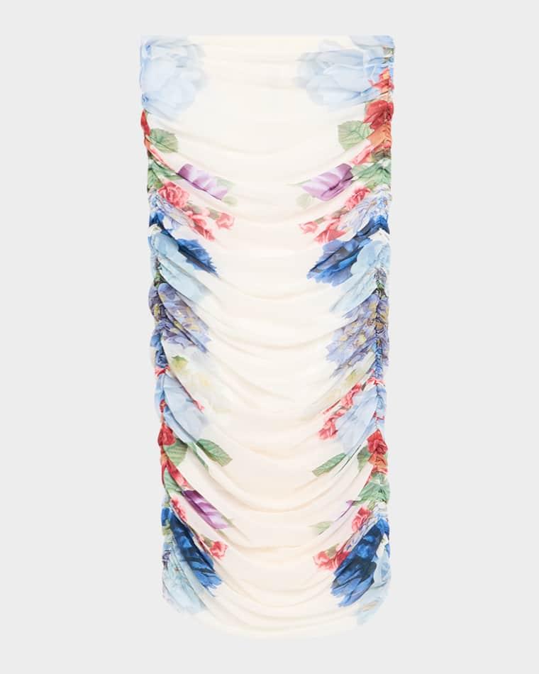Kennah Ruched Midi Skirt by ALICE+OLIVIA