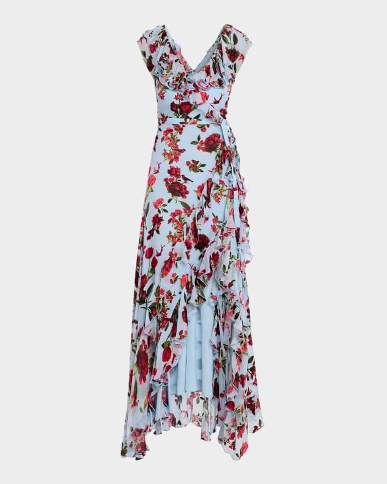 Kristen Ruffle Wrap Maxi Dress by ALICE+OLIVIA