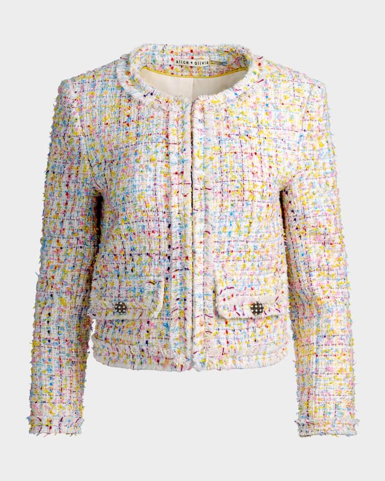 Landon Tweed Cropped Jacket by ALICE+OLIVIA