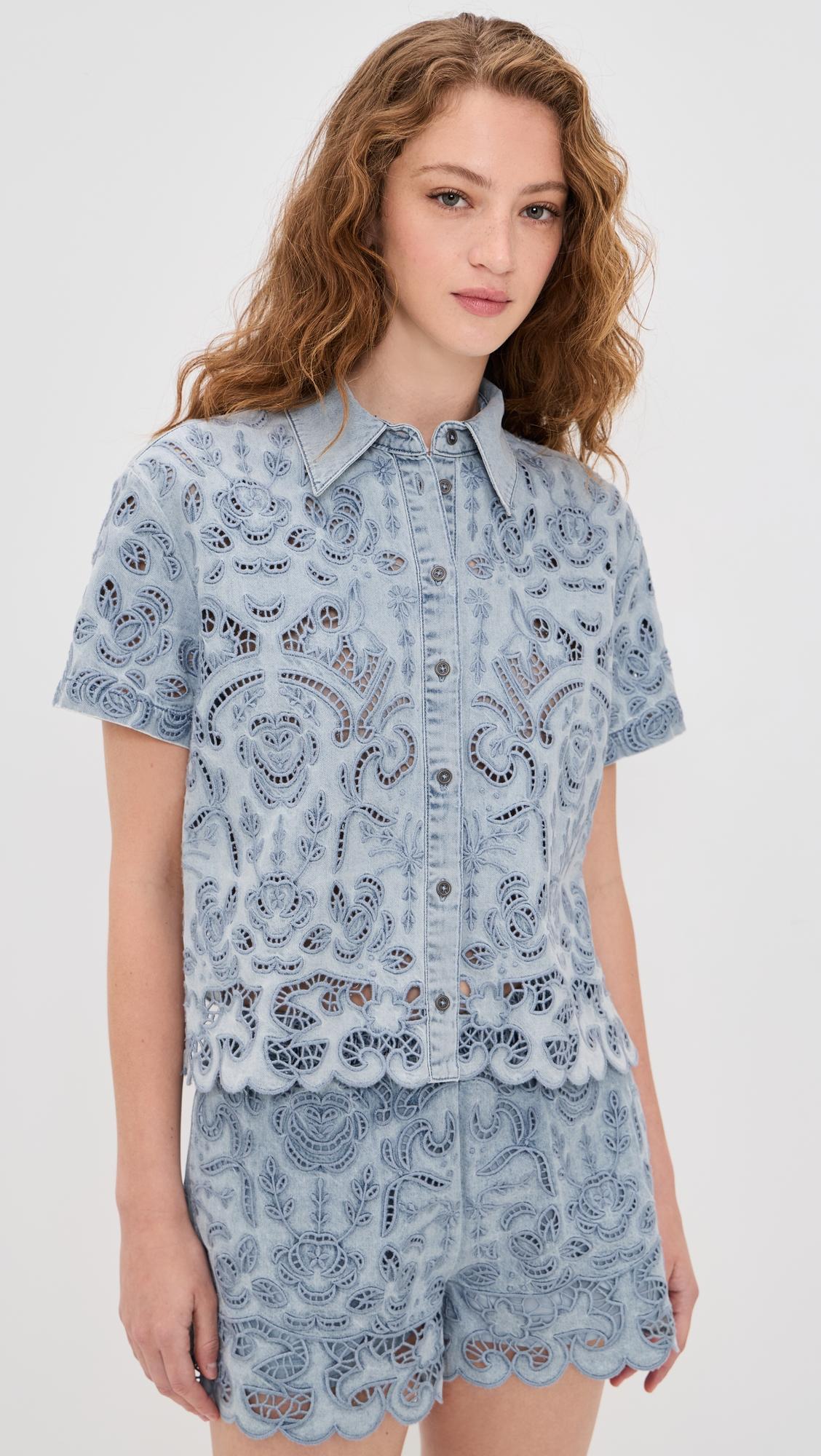 Lane Denim Button Down Shirt by ALICE+OLIVIA