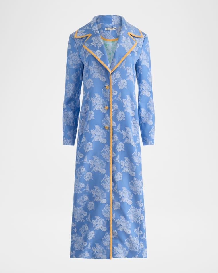 Levine Drapey Floral Jacquard Coat by ALICE+OLIVIA