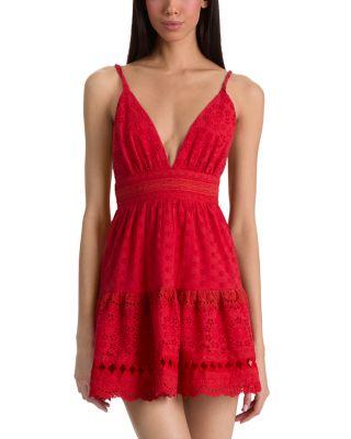 Lorene Embroidered Eyelet Mini Dress by ALICE+OLIVIA