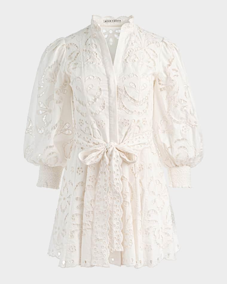 Lucy Embroidered Mini Shirtdress by ALICE+OLIVIA