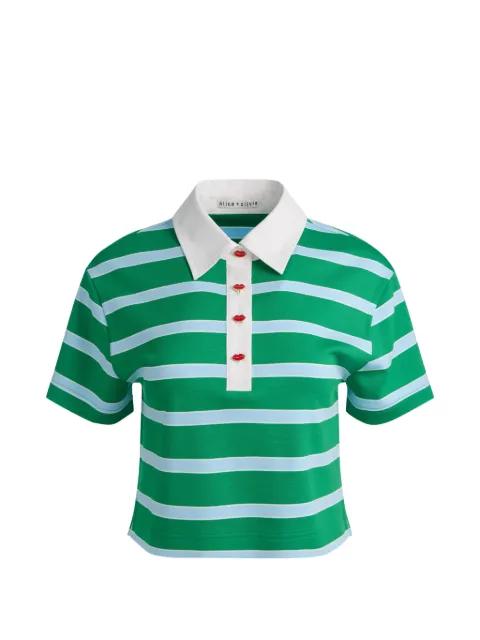 Lyle striped polo top by ALICE+OLIVIA