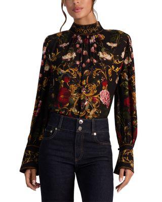 Marion Mock Neck Embellished Blouse by ALICE+OLIVIA