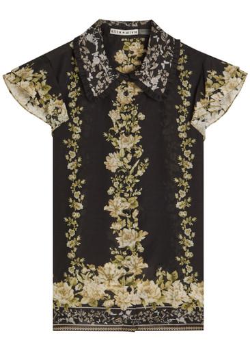Martel floral-print cotton and silk-blend blouse by ALICE+OLIVIA
