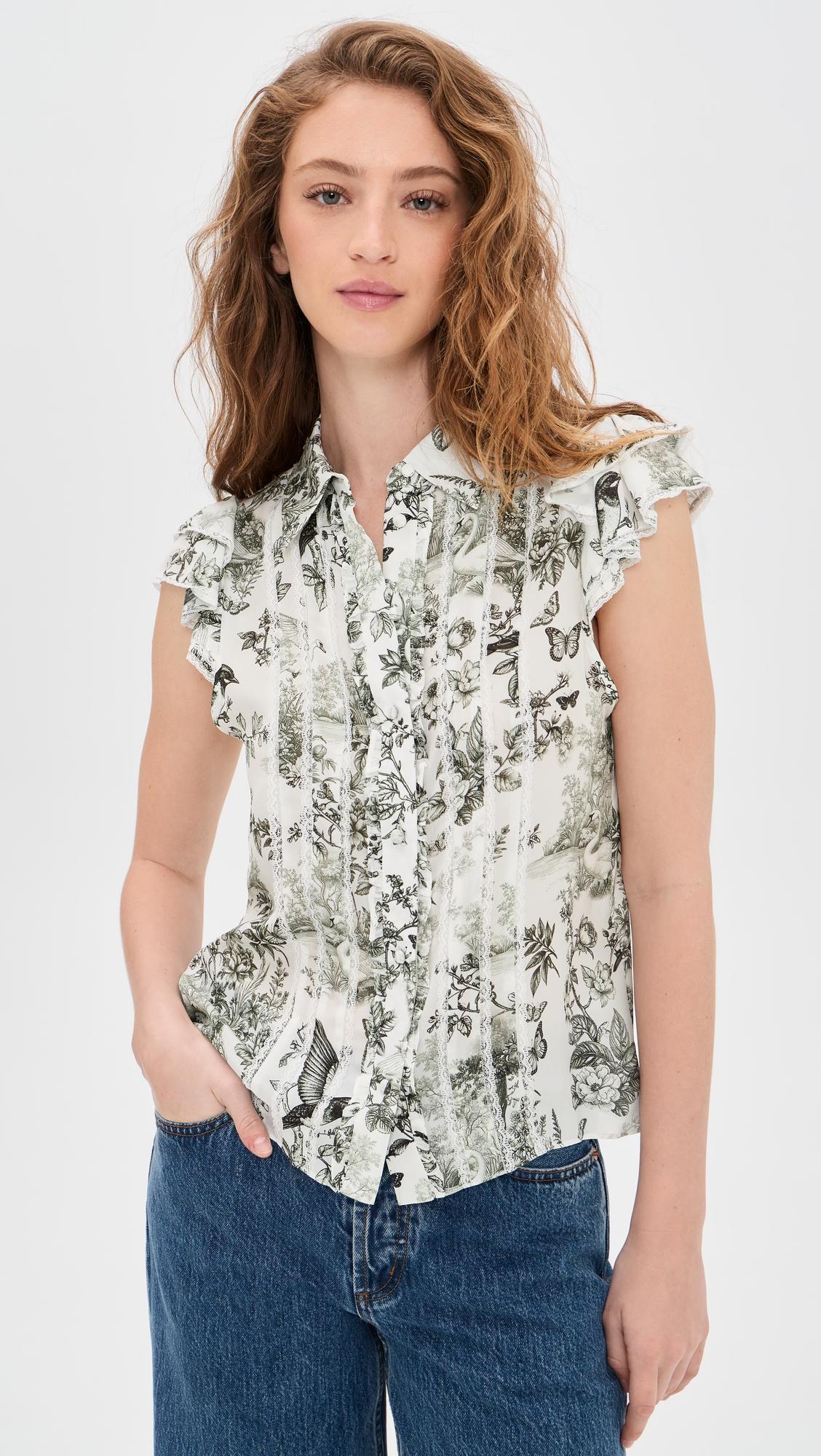 Minda Ruffle Blouse by ALICE+OLIVIA