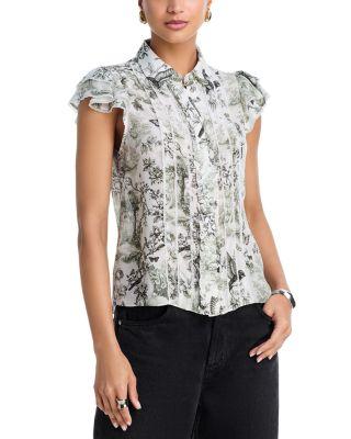 Minda Ruffle Sleeve Blouse by ALICE+OLIVIA