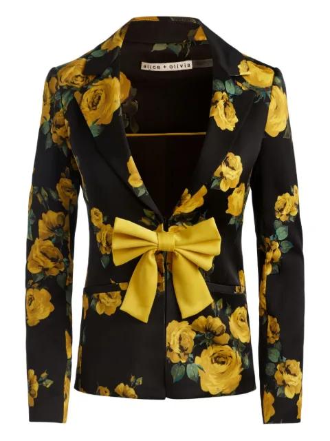 Mya rose-print bow blazer by ALICE+OLIVIA