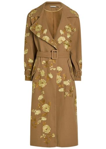 Nevada floral-embroidered canvas trench coat by ALICE+OLIVIA