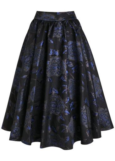 Nilda floral-jacquard woven midi skirt by ALICE+OLIVIA