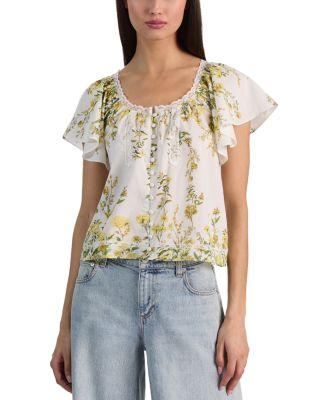 Odette Flutter Sleeve Blouse by ALICE+OLIVIA