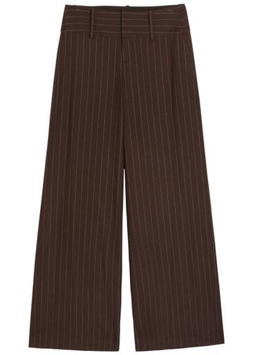 Olivia pinstriped wide-leg twill trousers by ALICE+OLIVIA