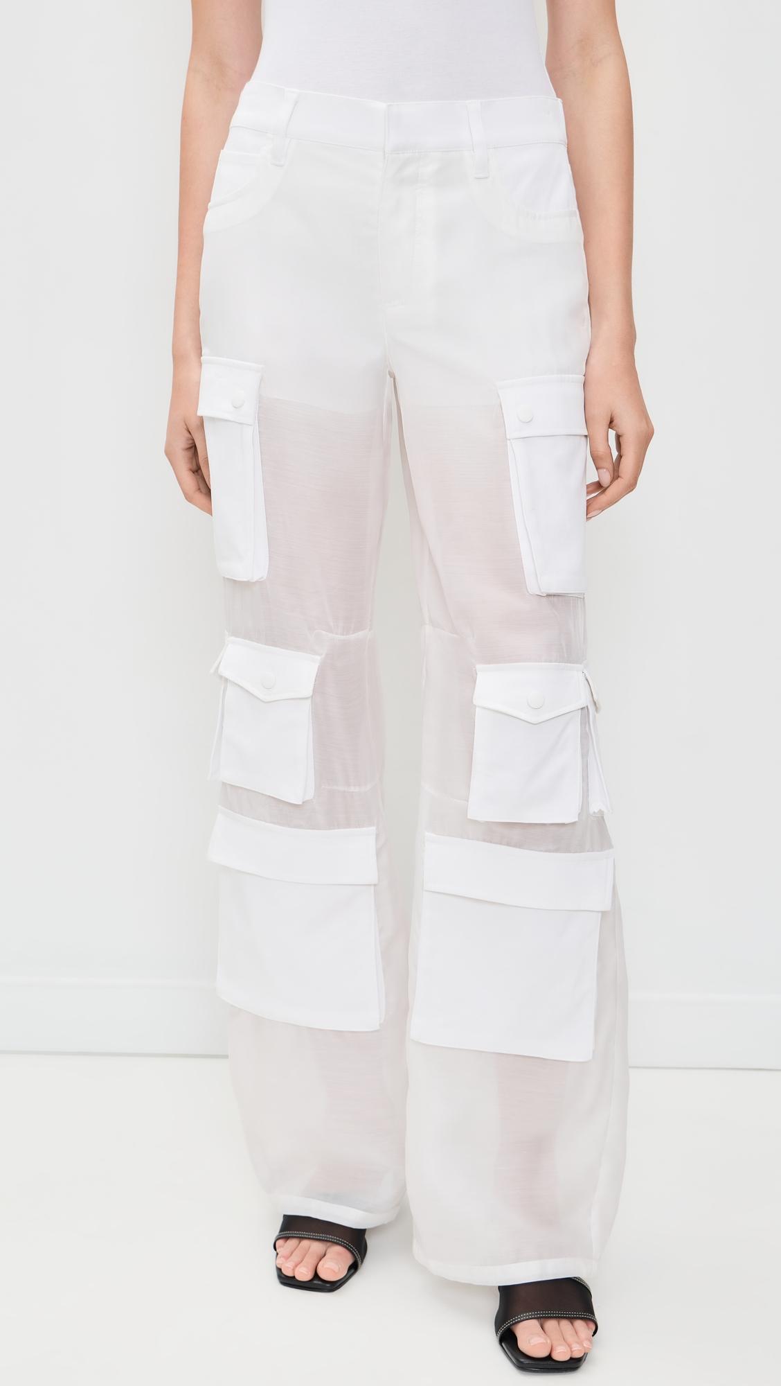 Olympia Sheer Combo Cargo Pants by ALICE+OLIVIA