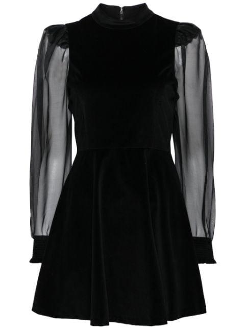 Paulette mock-neck puff-sleeve dress by ALICE+OLIVIA