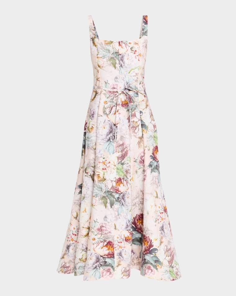 Polly Seamed Flared Midi Dress by ALICE+OLIVIA