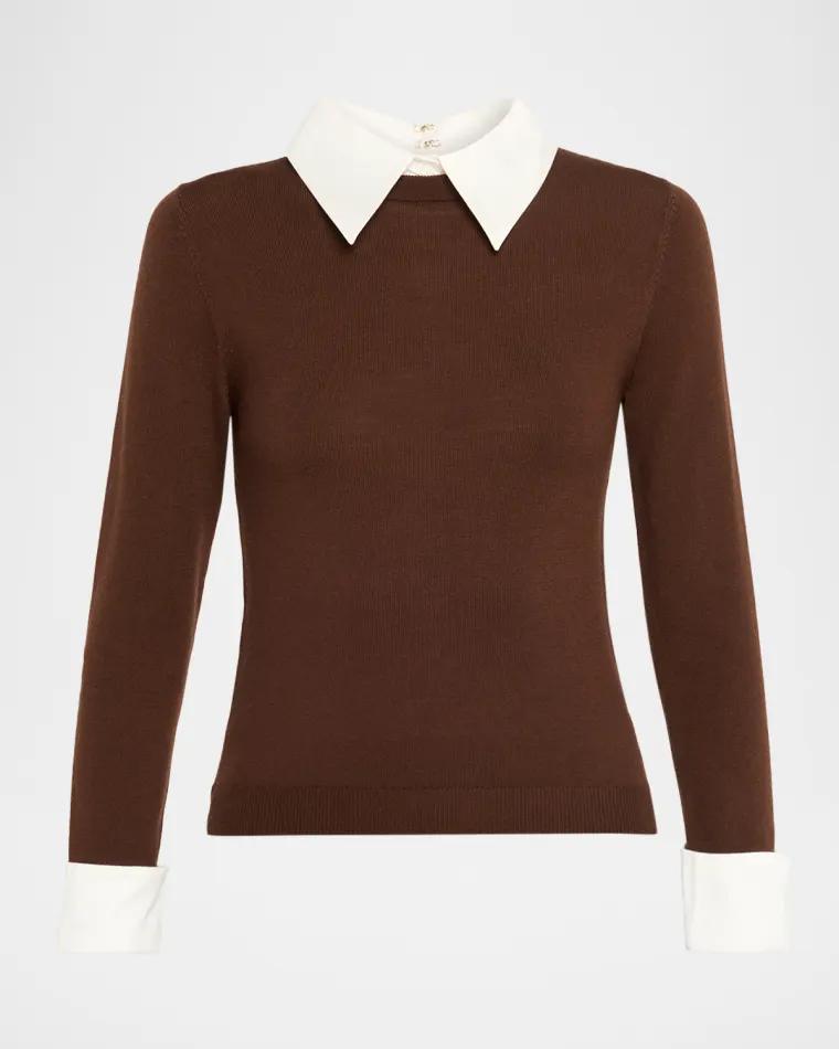 Porla Collared Sweater by ALICE+OLIVIA