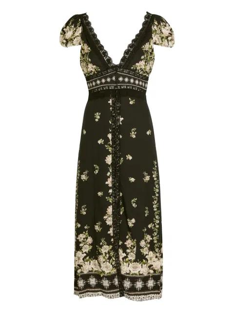 Rose floral-print crepe midi dress by ALICE+OLIVIA