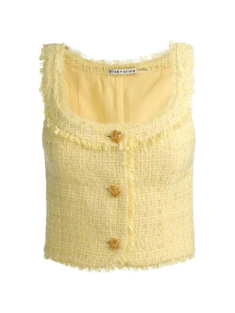 Shila button-embellishment top by ALICE+OLIVIA