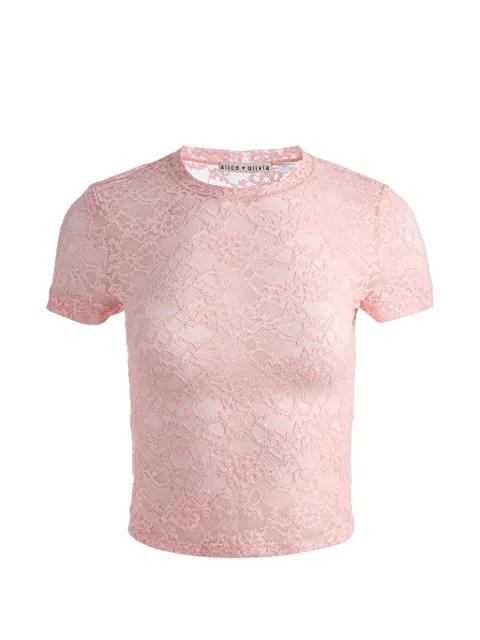 Tess lace crew-neck T-shirt by ALICE+OLIVIA