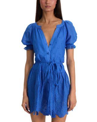 Thalia Eyelet Puff Sleeve Dress by ALICE+OLIVIA