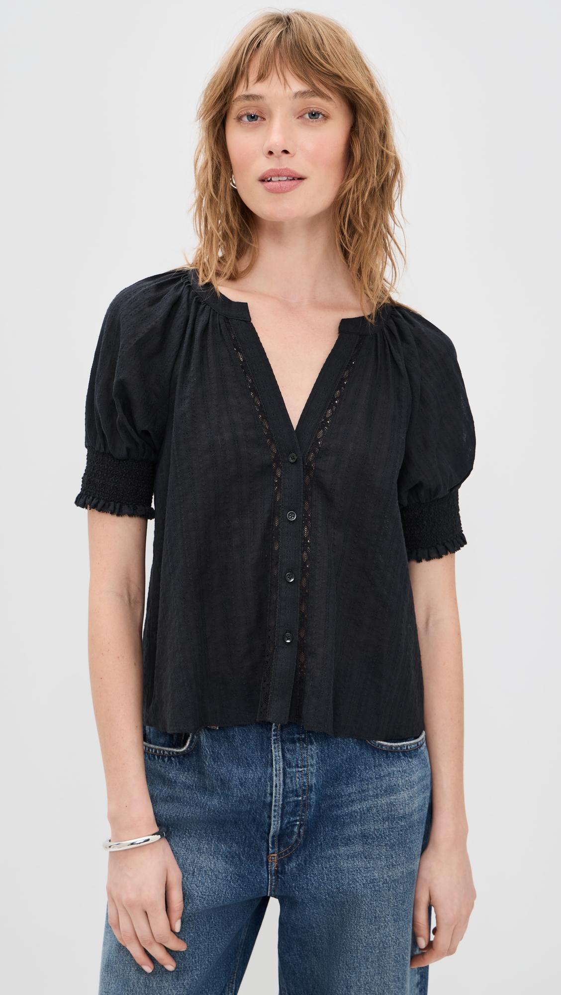 Thalia Puff Button Down Blouse by ALICE+OLIVIA