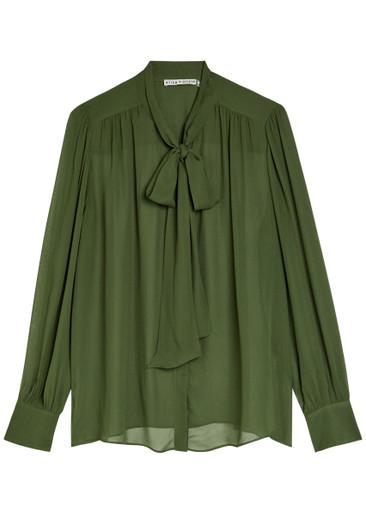 Thayer tie neck georgette blouse by ALICE+OLIVIA
