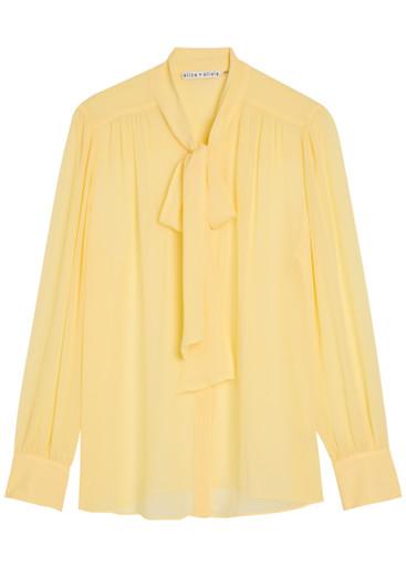 Thayer tie neck georgette blouse by ALICE+OLIVIA