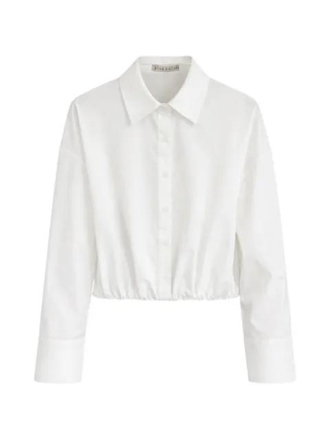 Tobie button-fastening relaxed-fit crop shirt by ALICE+OLIVIA