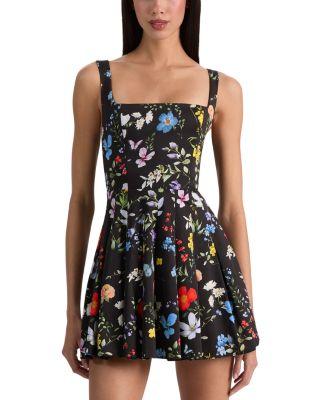 Veda Square Neck Pleated Dress by ALICE+OLIVIA