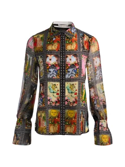 Wan slit-cuff button shirt by ALICE+OLIVIA