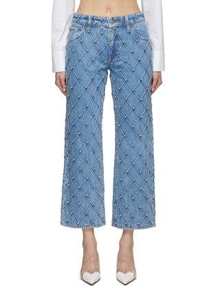 Weezy Quilted Embellished Cropped Mid-Rise Jean by ALICE+OLIVIA