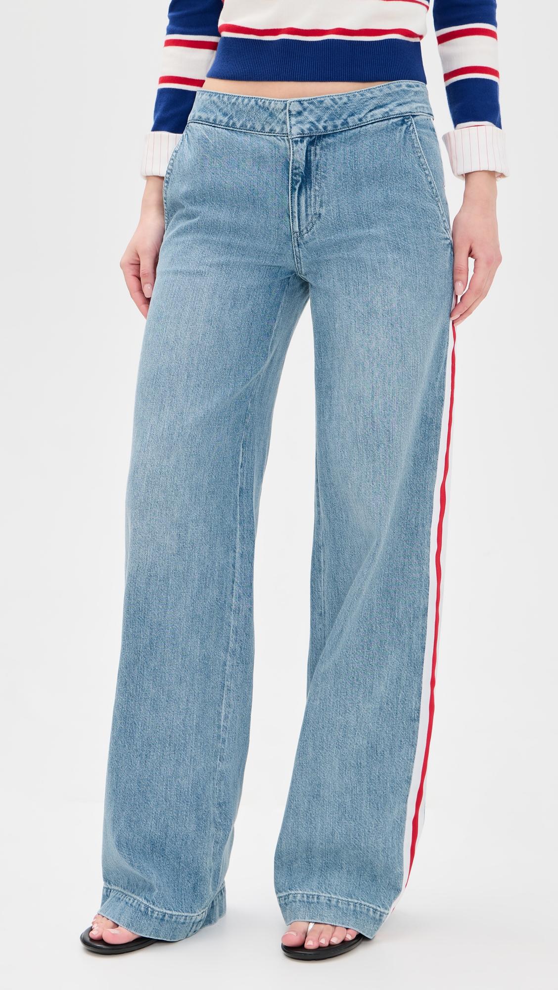 Xander Low Rise Racing Stripe Jeans by ALICE+OLIVIA