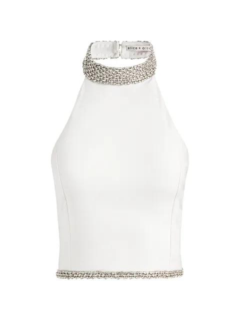 embellished halterneck top by ALICE+OLIVIA