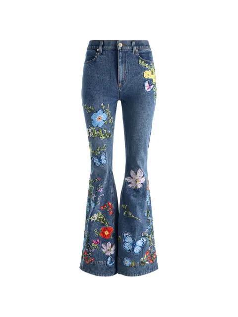 embroidered butterfly-motif jeans by ALICE+OLIVIA