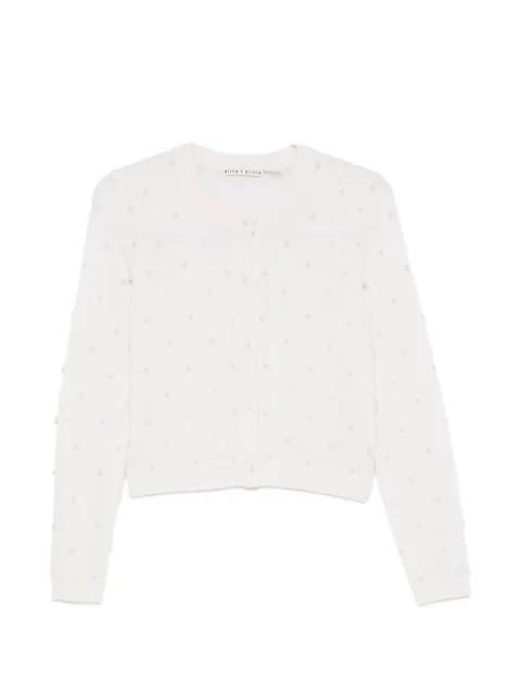 faux-pearl embellished cardigan by ALICE+OLIVIA