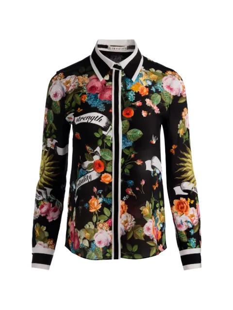 floral collared silk shirt by ALICE+OLIVIA