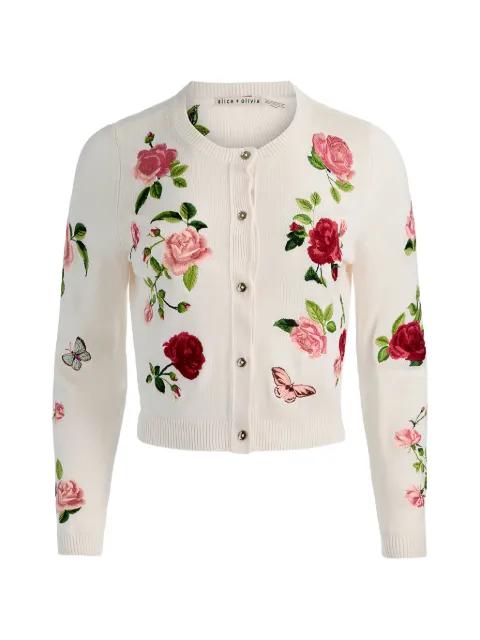 floral-embroidered cardigan by ALICE+OLIVIA